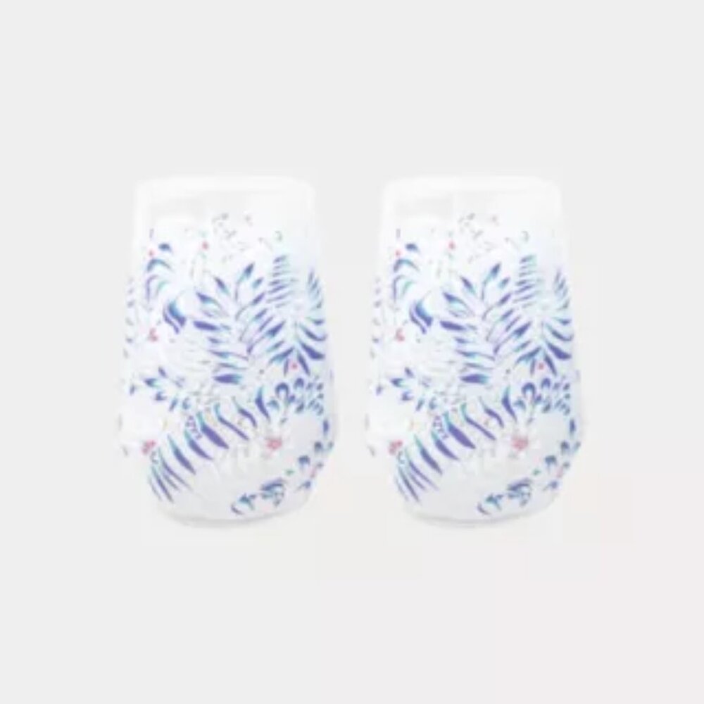 LILLY PULITZER Acrylic Wine Glass Set Sapphire Pool Summer Shorelines